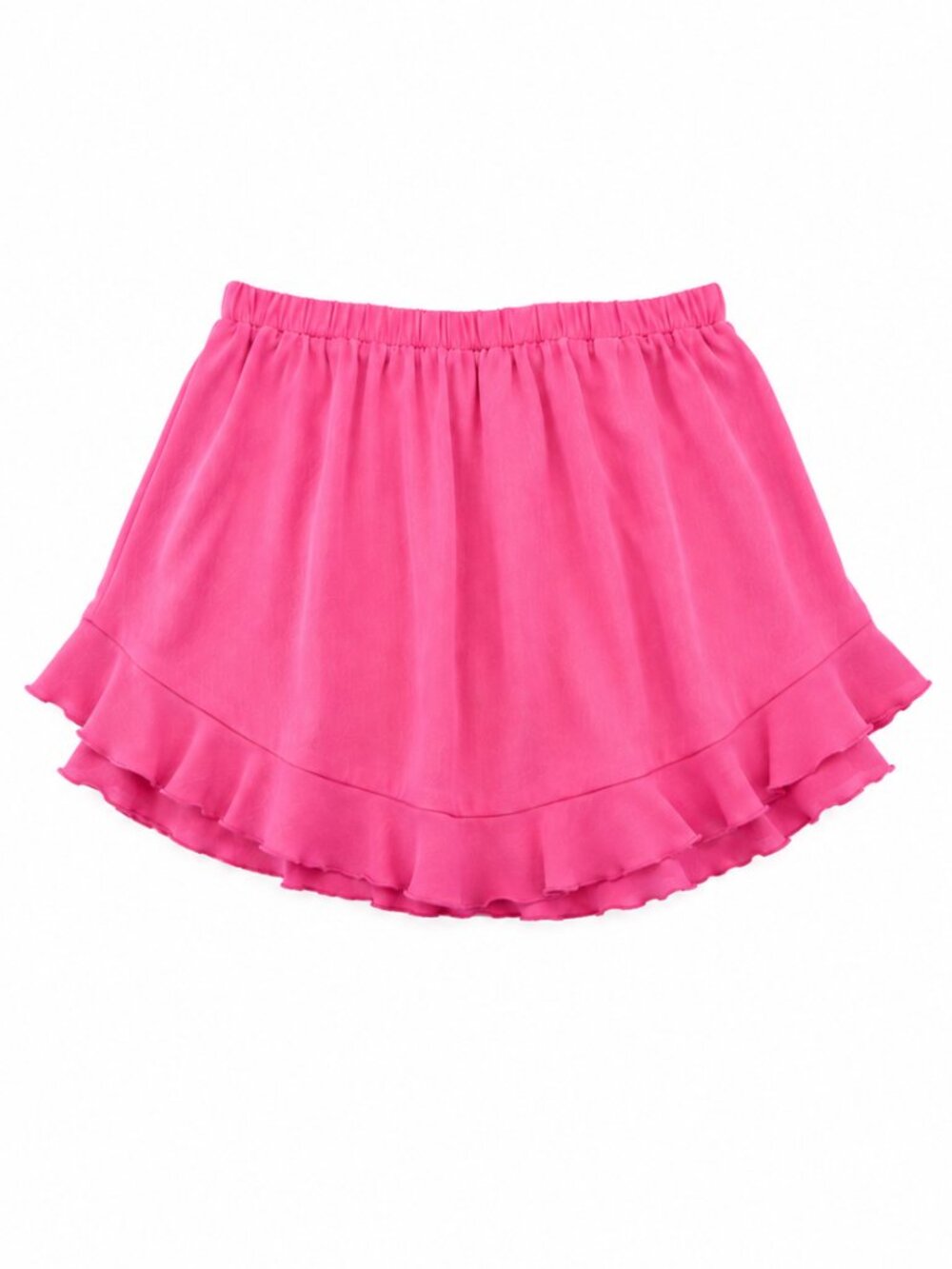 Free People Pink Ruffle Hem Mini Skirt | Flowy Pull-On Boho Skirt